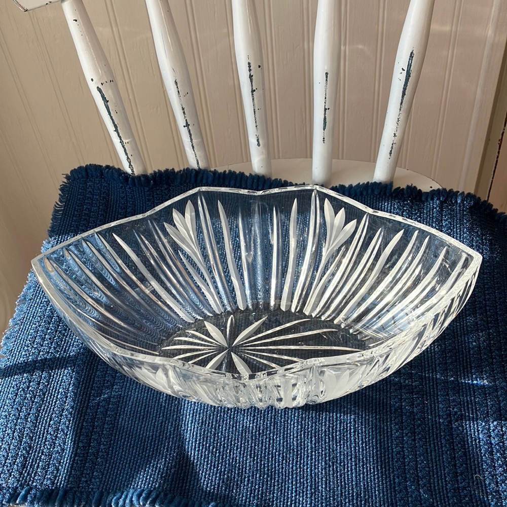 Clear Cut Crystal Heavy Glass Bowl